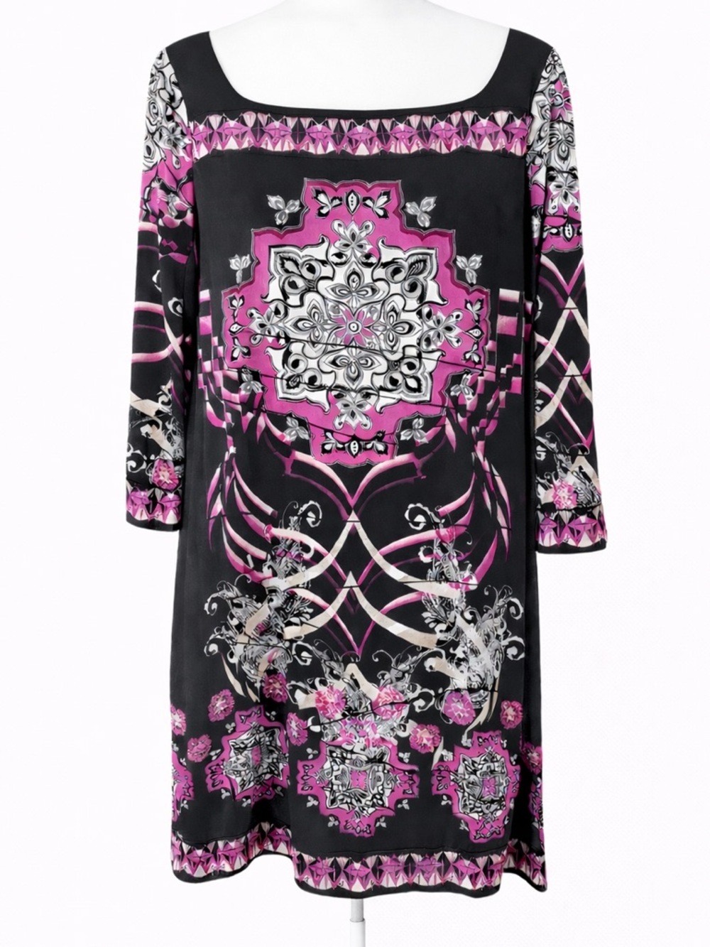 style and co Black & purple Geometric Medallion Dress size XL